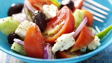 Theia Mediterranean Herb Spreadable feta Cheese Tomato and Cucumber Salad