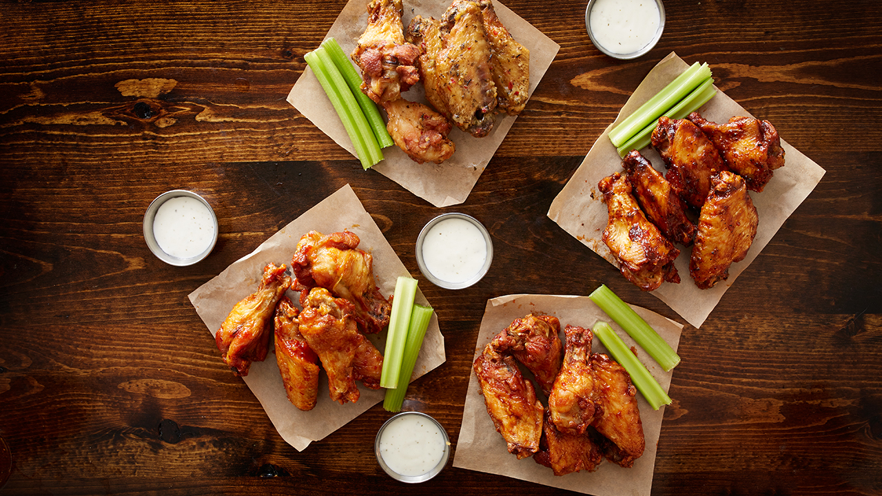 Theia Roasted Red Pepper Spreadable Feta Cheese Buffalo Chicken Wings